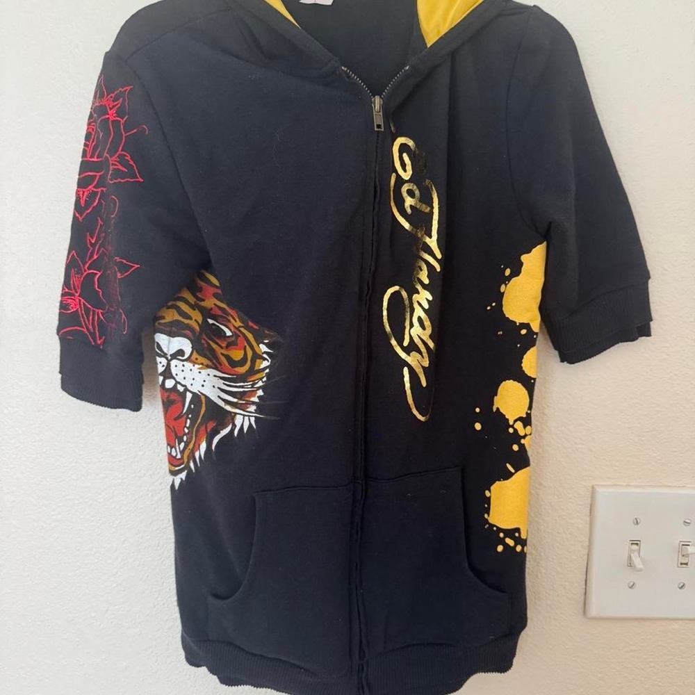 Vintage Ed Hardy Intimates black zip up hoodie